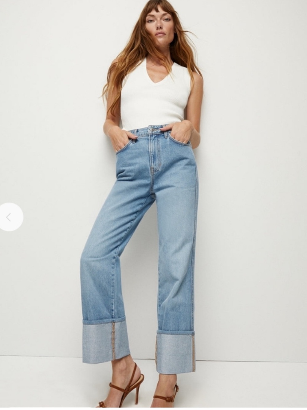 Veronica Beard Jeans Dylan Full Length Straight High Rise Silverwood Blue Sz 28